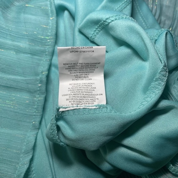 Rewind Teal Flutter Sleeve Pleated Dress Size Small NWT - Picture 10 of 11